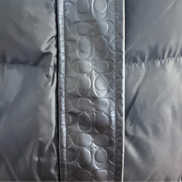 Coach Puffer Coat with Leather Logo Trim. - Picture 4 of 6